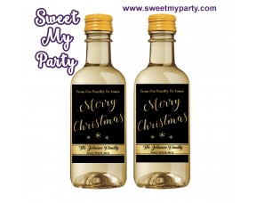 Christmas Wine Labels,Christmas Mini Wine Labels,Gold Mini Wine Labels,(001ch)